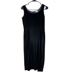 Vintage Robbie Bee 90s Black Velvet Maxi Dress Size 6‎